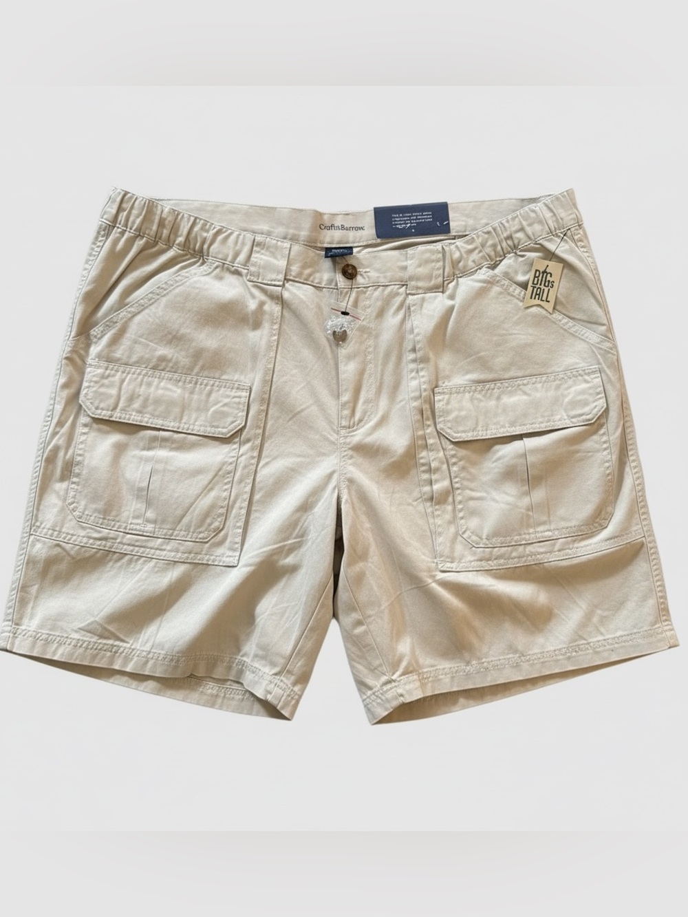croft & barrow Men’s Tan Cargo Shorts with Patch Pockets Big & Tall Khaki